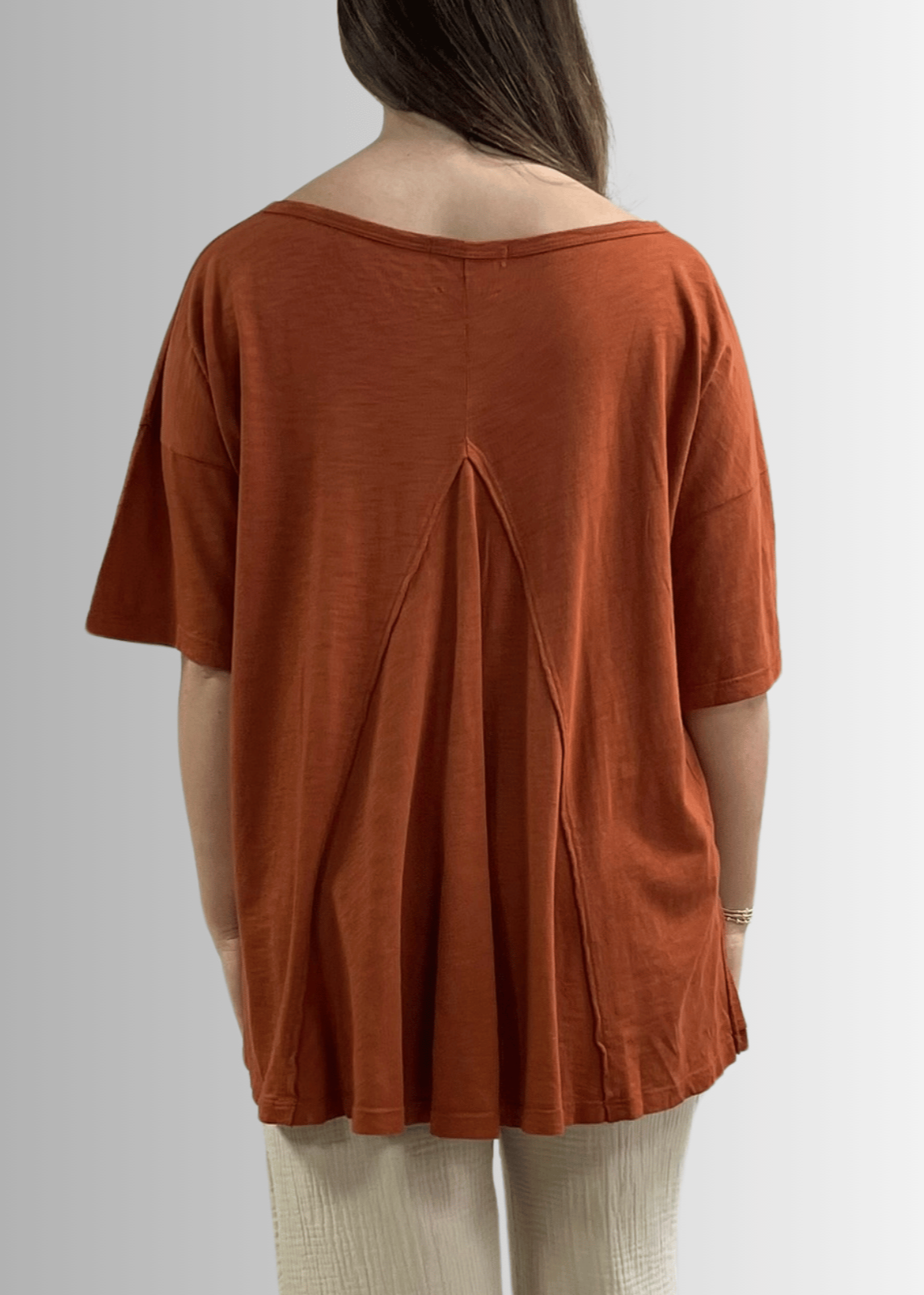 Aubree Cotton Slub Top in Gingerbread - Garment Dyed Comfort