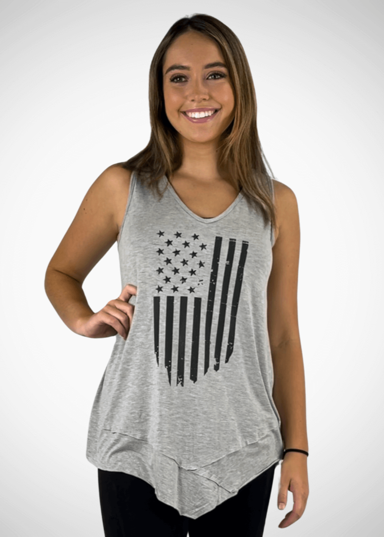 American Flag Sleeveless Tunic Made in USA