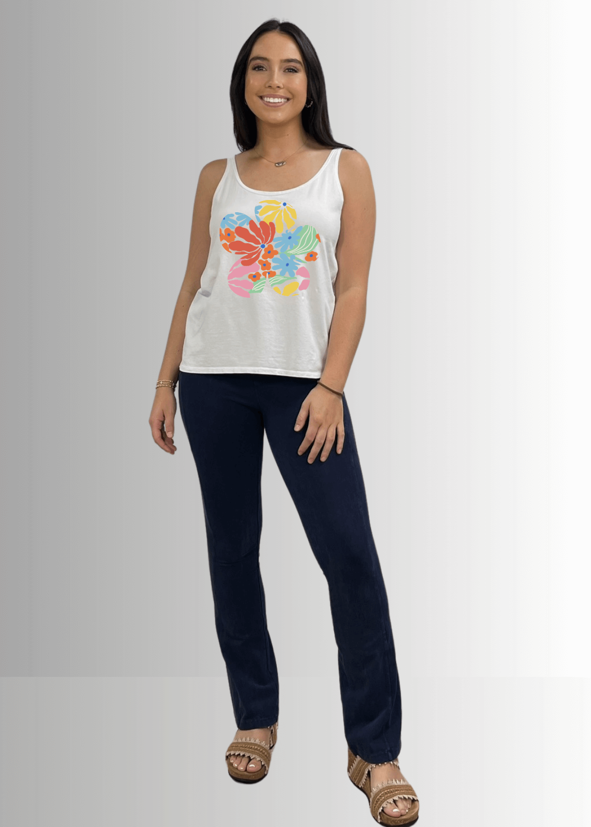 Groovy Flower Premium Cotton Tank Top - RFE Marketing Ventures
