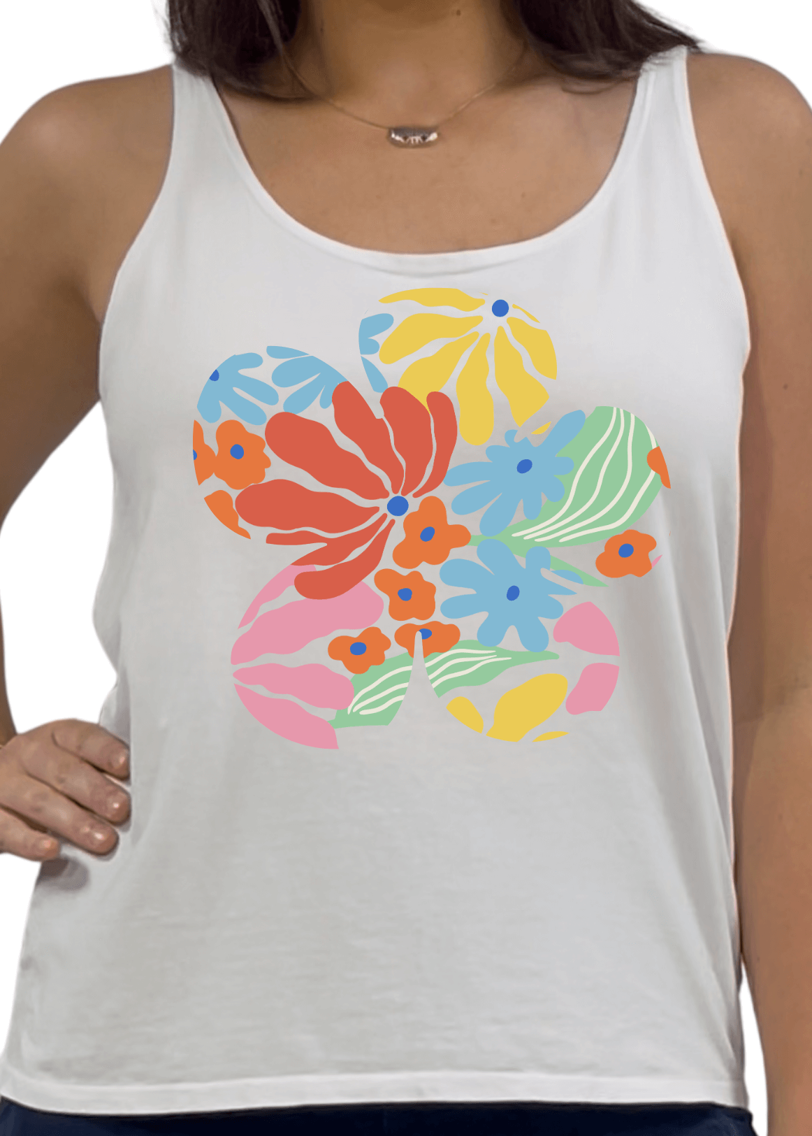 Groovy Flower Premium Cotton Tank Top - RFE Marketing Ventures