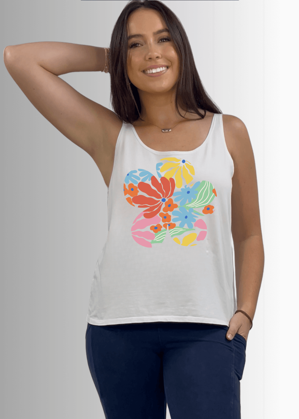 Groovy Flower Premium Cotton Tank Top - RFE Marketing Ventures