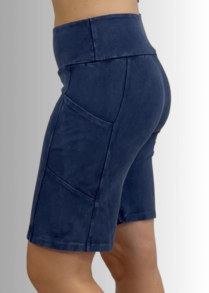 Perfect Fit Cotton Shorts in Dark Denim - Ultimate Comfort and Style
