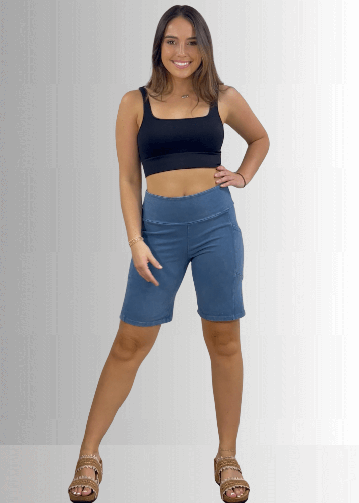 Perfect Fit Hybrid Cotton Shorts in Dark Moss Green