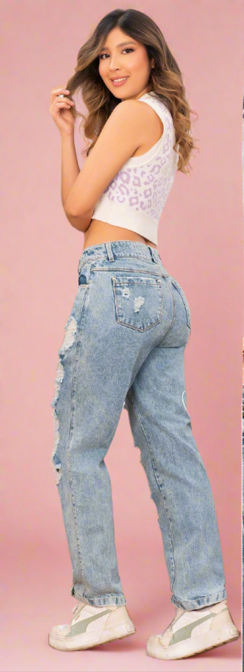 W-323 100%  Authentic Colombian Jeans (Wide Leg, Mid Rise, Tummy Control Boyfriend Jeans) - RFE Marketing Ventures
