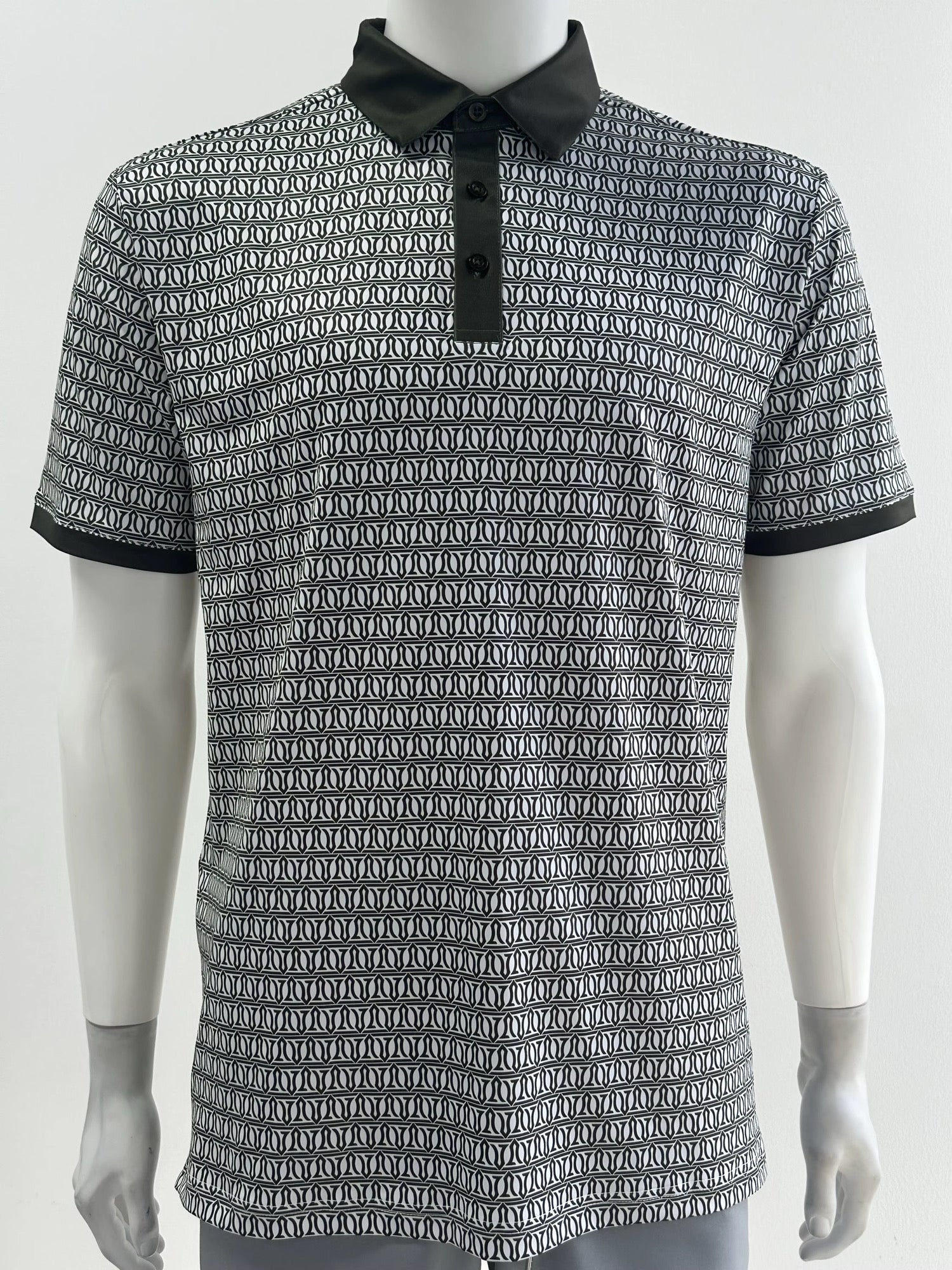 Sage Green Mosaic Performance Polo for Ultimate Comfort and Style