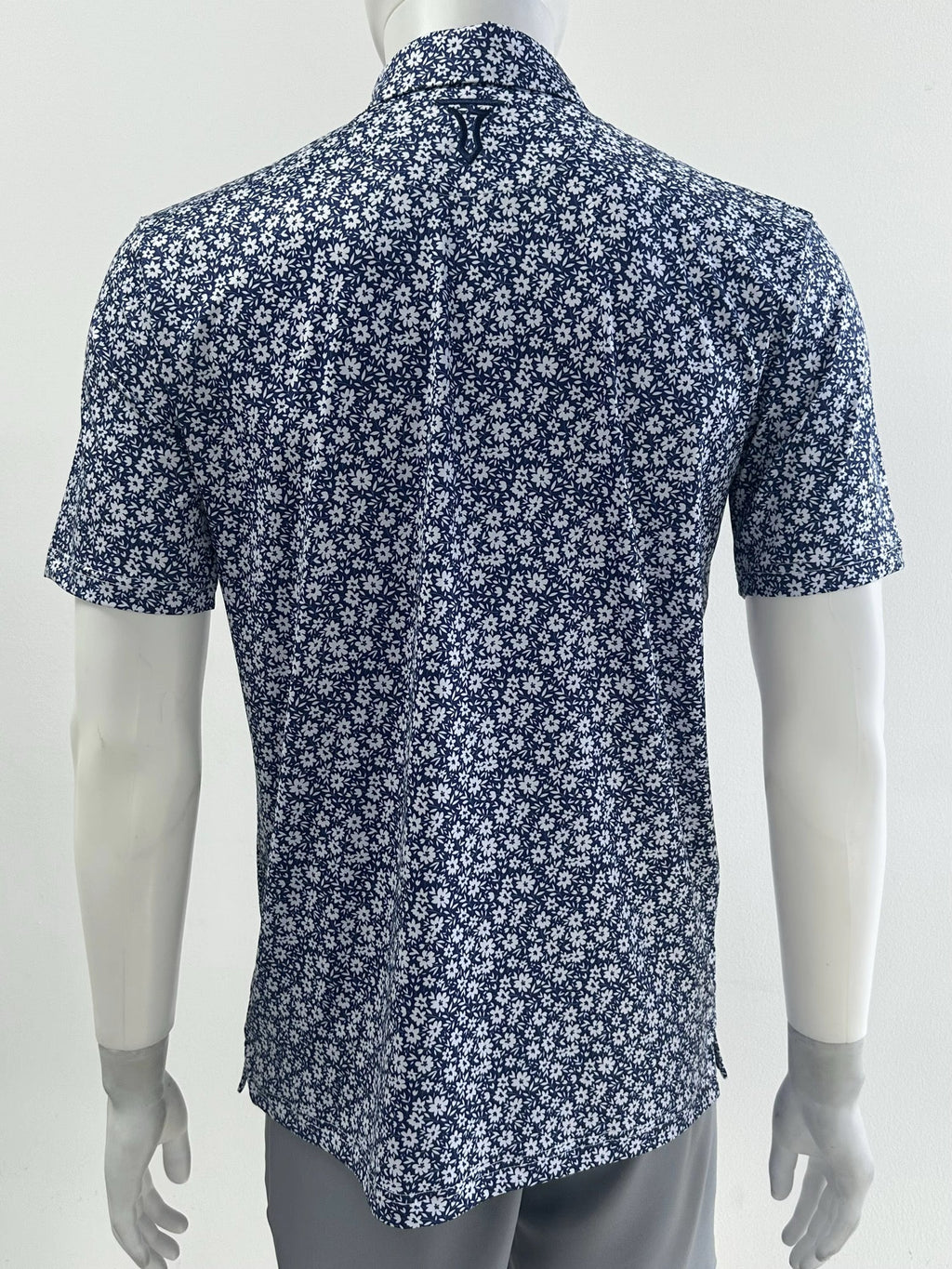 Navy Floral Performance Polo - Stylish, Comfortable, and Functional Activewear