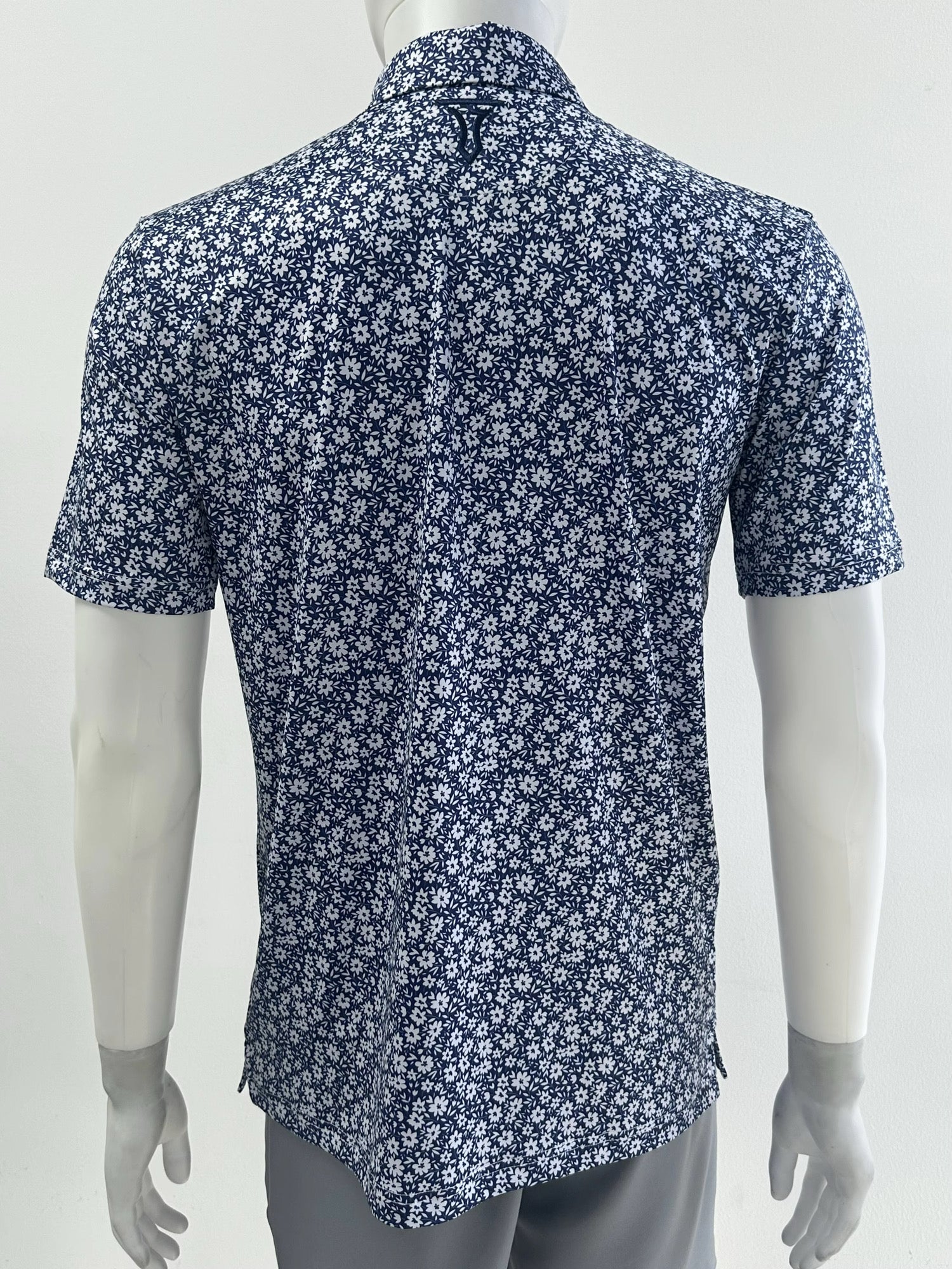 Navy Floral Performance Polo - Stylish, Comfortable, and Functional Activewear