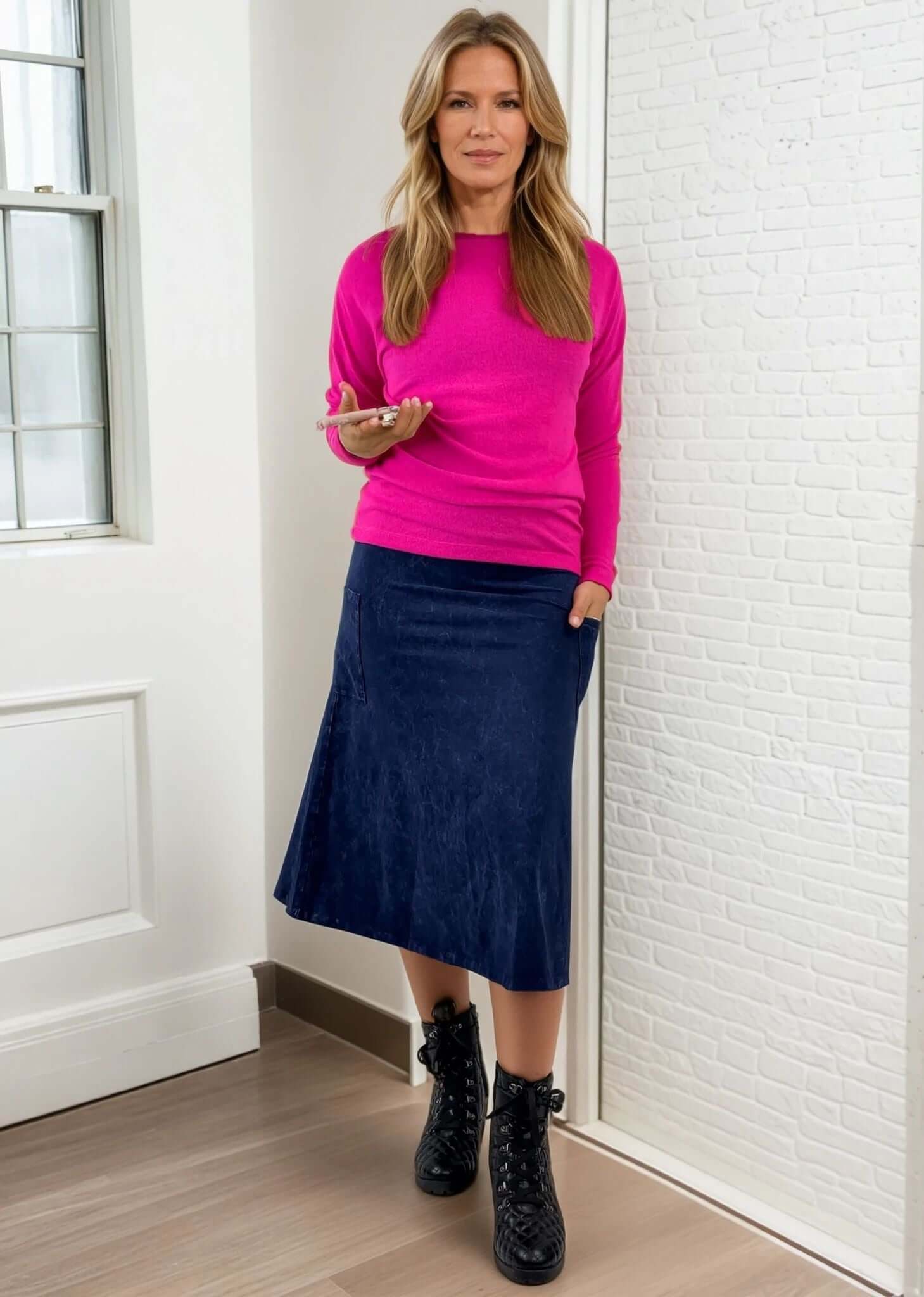Alyssa Versatile Pink Denim Skirt - Perfect for Every Occasion