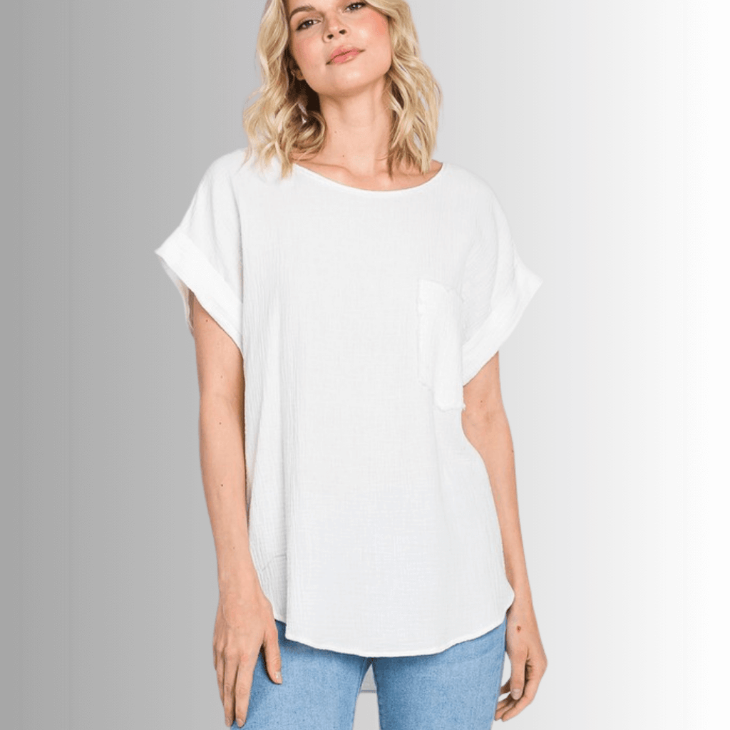 Julie Cotton Double Gauze Top Made in USA - Stylish Comfort for Every Occasion