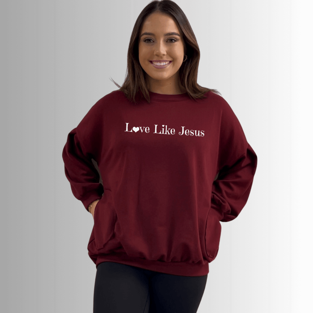 Love Like Jesus Pocket Sweatshirt Made in USA - RFE Marketing Ventures