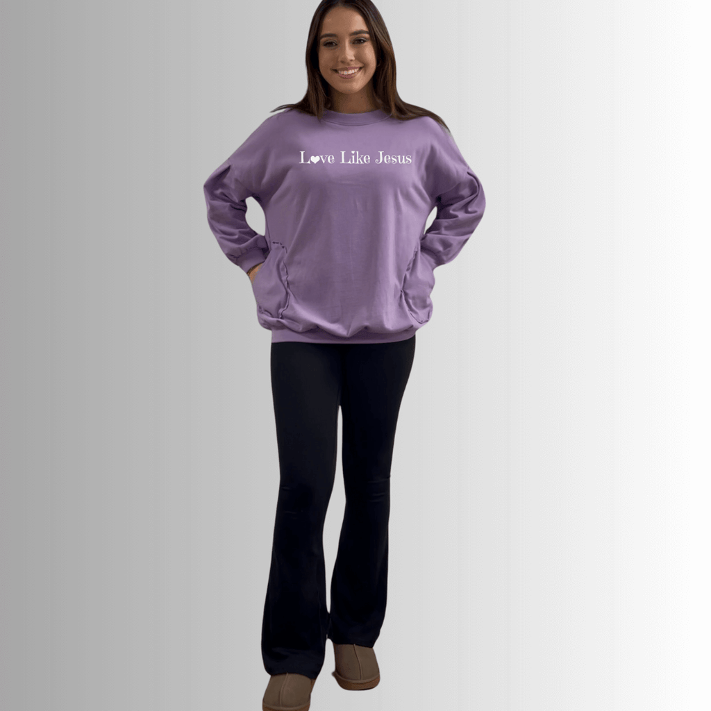 Love Like Jesus Pocket Sweatshirt Made in USA - RFE Marketing Ventures