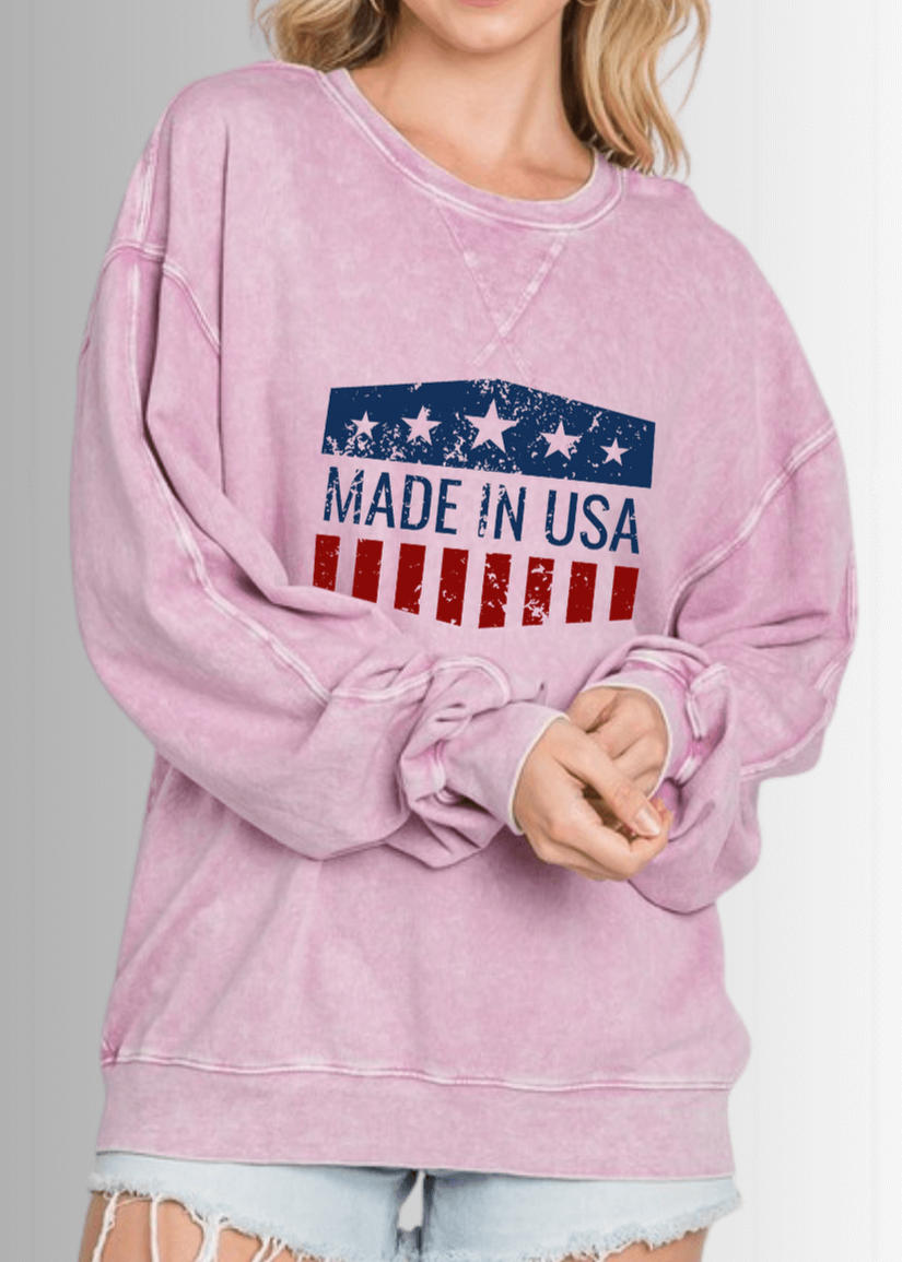 Made in USA Graphic All American Oversized Sweatshirt - RFE Marketing Ventures