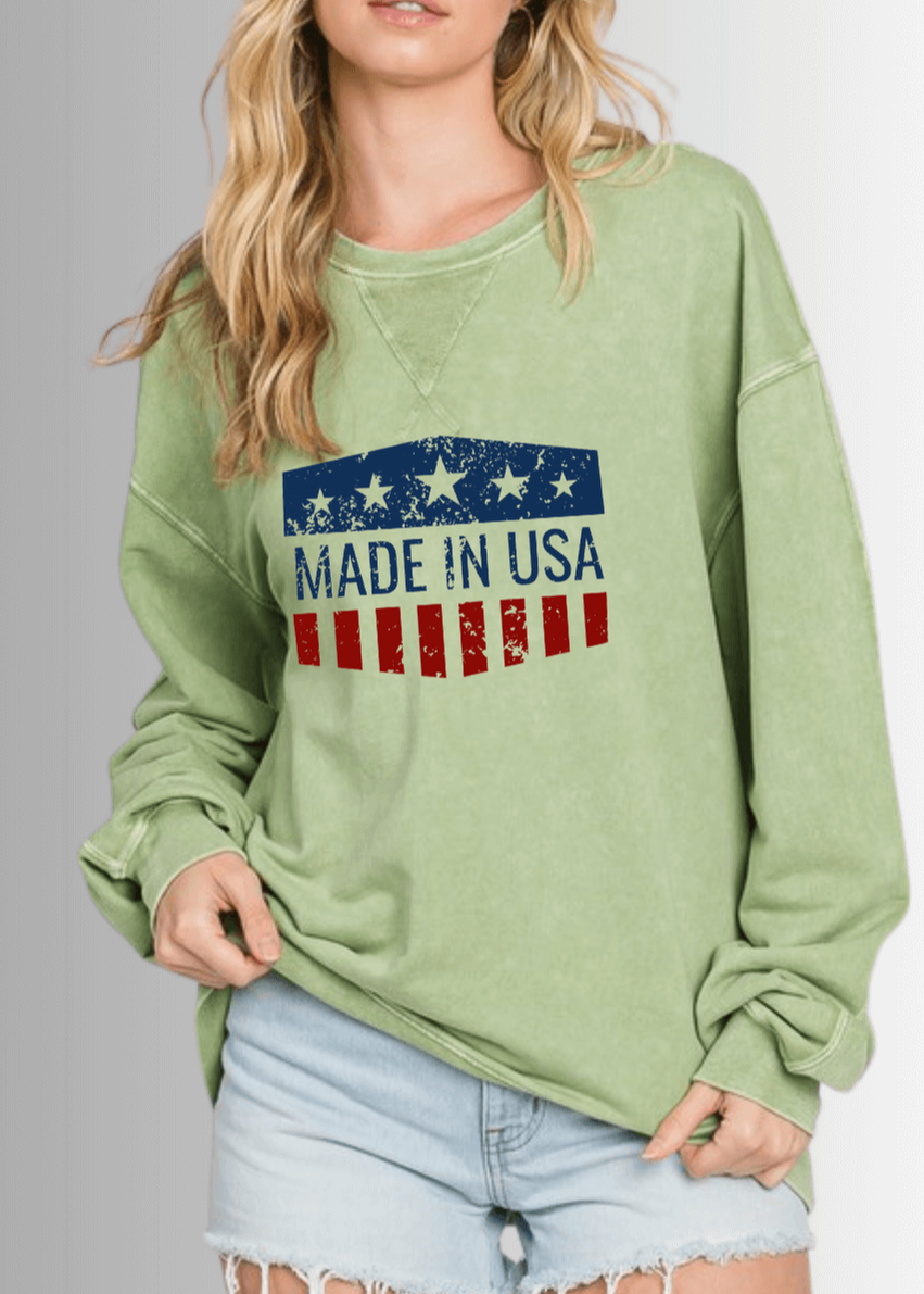 Made in USA Graphic All American Oversized Sweatshirt - RFE Marketing Ventures