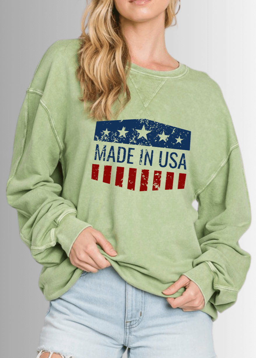 Made in USA Graphic All American Oversized Sweatshirt - RFE Marketing Ventures