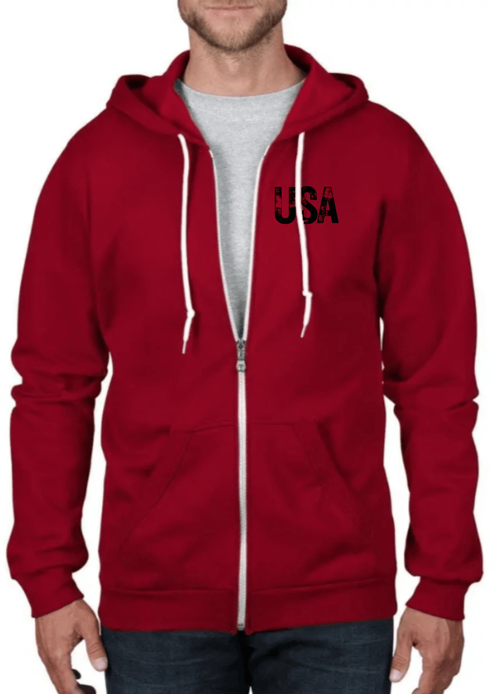 We The People Hoodie - American Flag Cotton Full Zip Hoodie