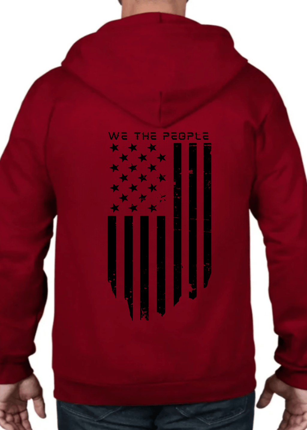 We The People Hoodie - American Flag Cotton Full Zip Hoodie