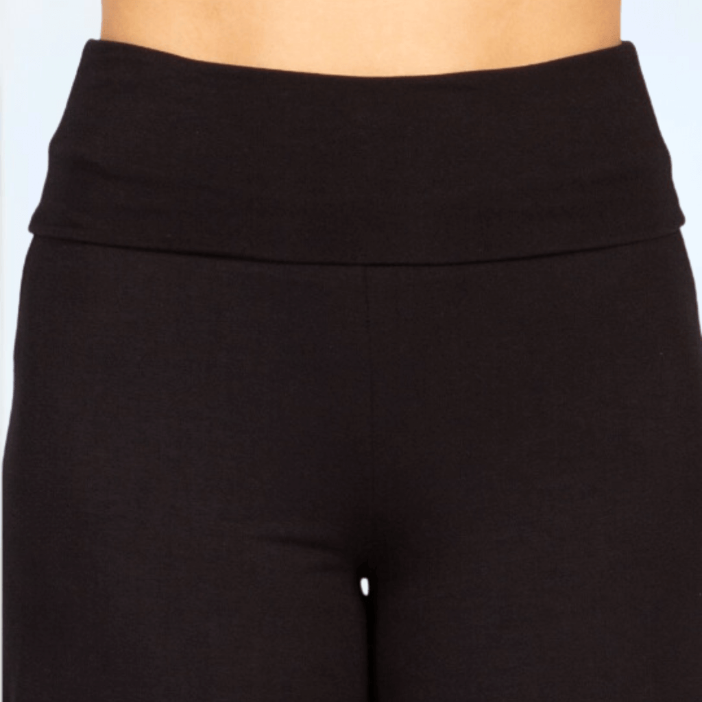 Black Lace Hem Wide Leg Plus Size Pants Made in USA