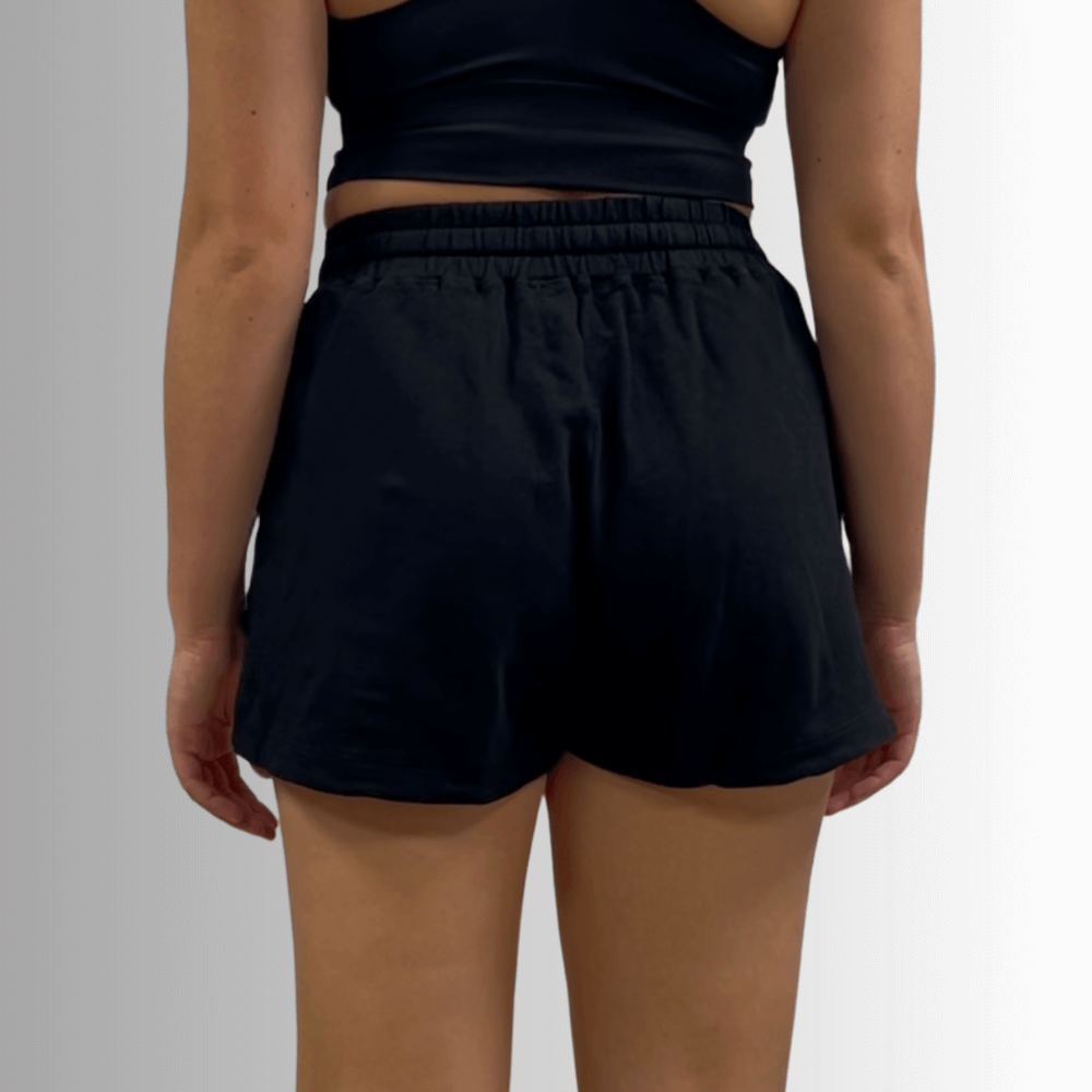 Annie All Cotton French Terry Shorts in Denim Blue - Stylish Comfort