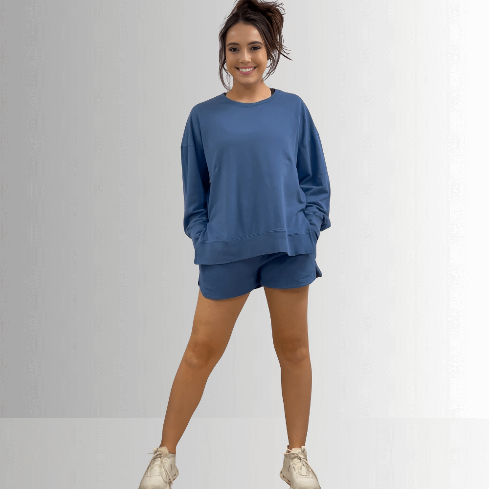 Tessa Lightweight French Terry Sweatshirt - Black, Made in USA