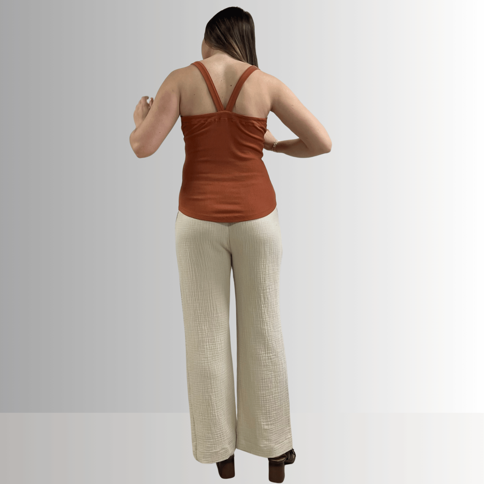 Harmony Cotton Ribbed Tank Top in Gingerbread - Premium Comfort and Style