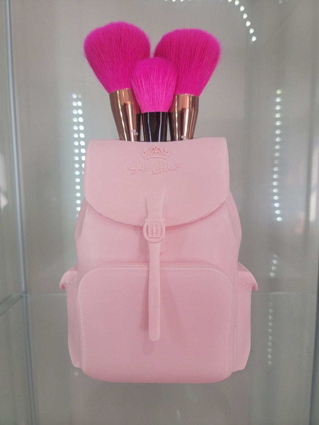 Adorable Pink Backpack Makeup Brush Holder - Stylish Organizer for Glam Lovers - RFE Marketing Ventures