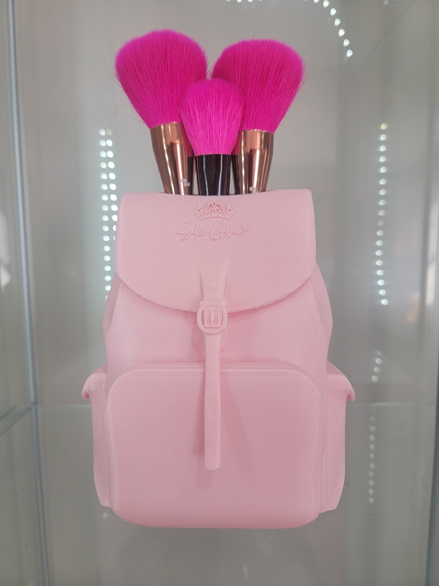 Adorable Pink Backpack Makeup Brush Holder - Stylish Organizer for Glam Lovers - RFE Marketing Ventures