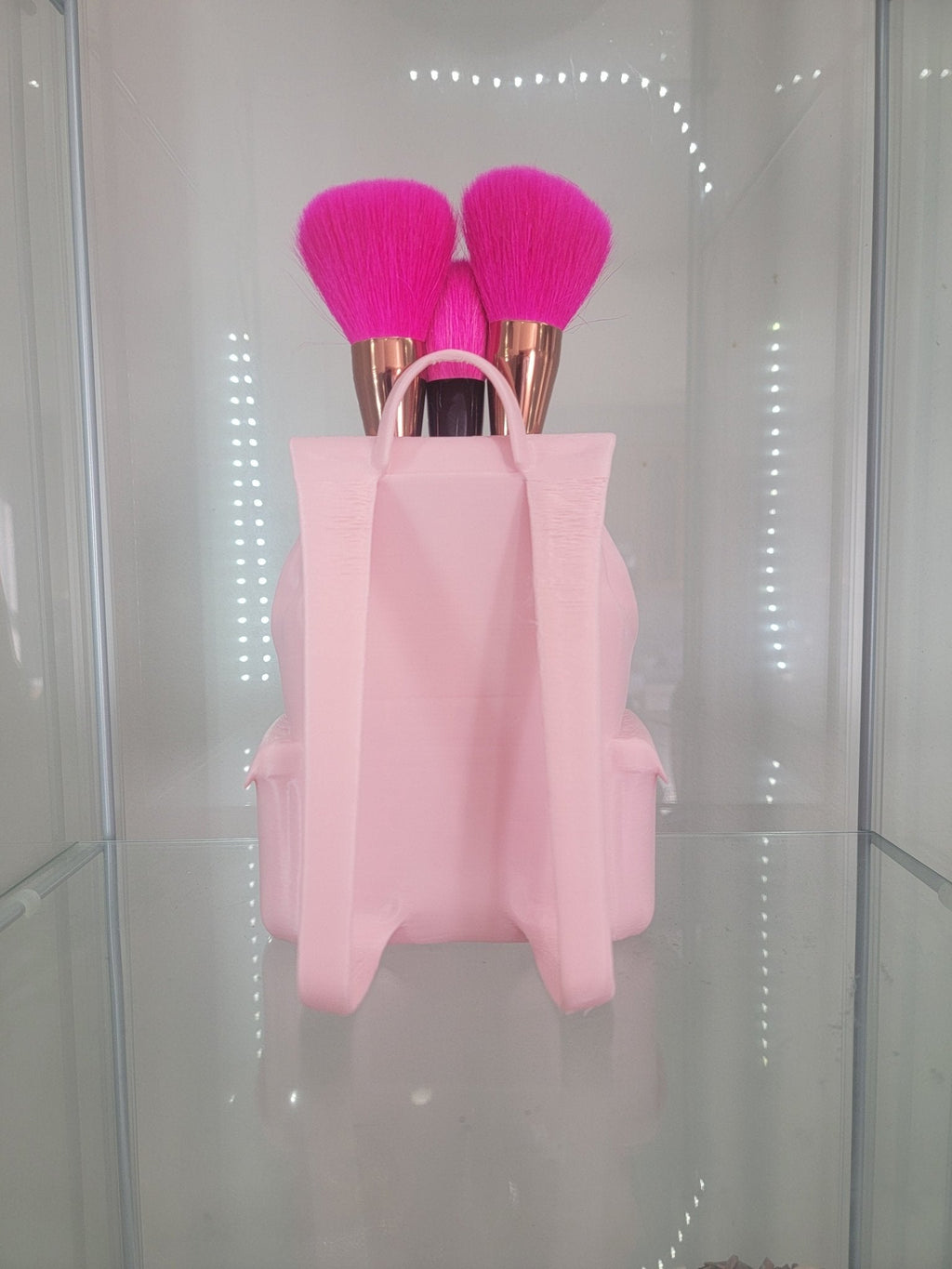 Adorable Pink Backpack Makeup Brush Holder - Stylish Organizer for Glam Lovers - RFE Marketing Ventures