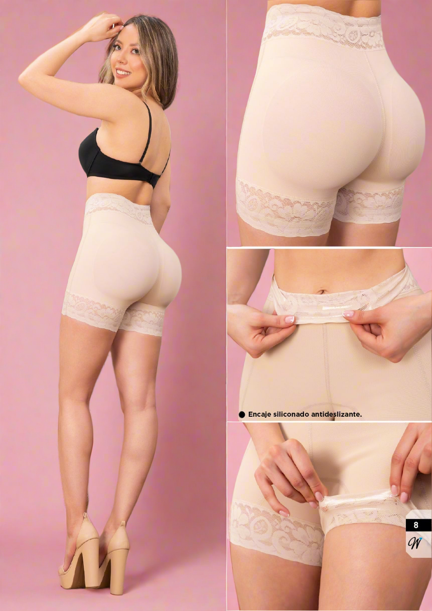 Colombian Nude Powernet Shaper Short with Anti-Slip Lace FW-003 - RFE Marketing Ventures