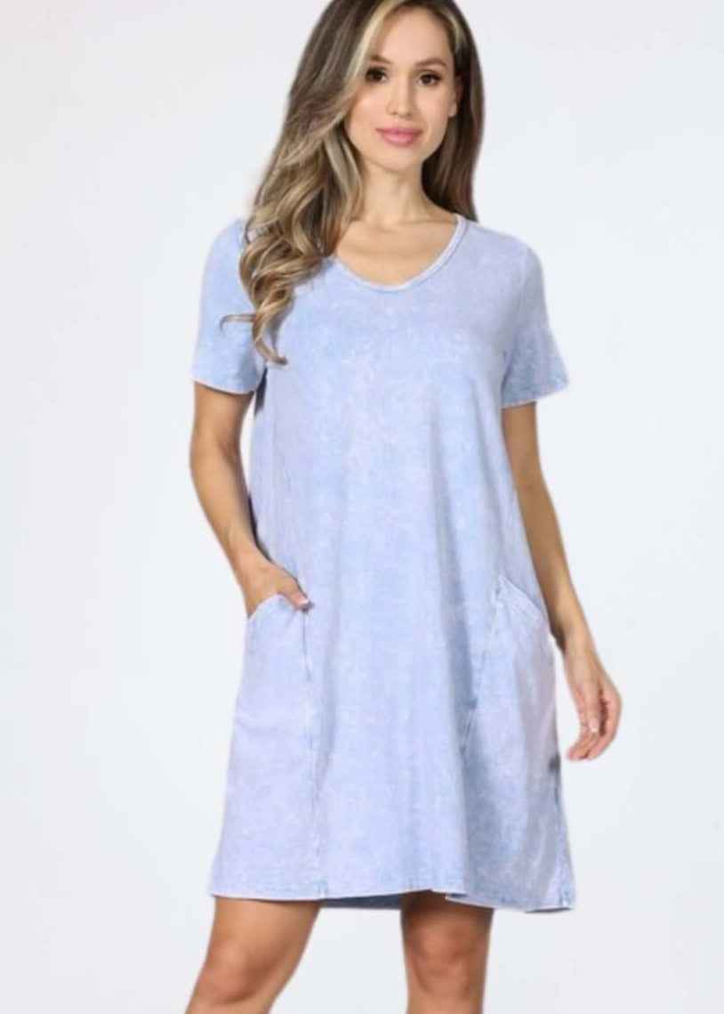 Easy Going Casual Cotton Dress with Short Sleeves - Perfect Everyday Style