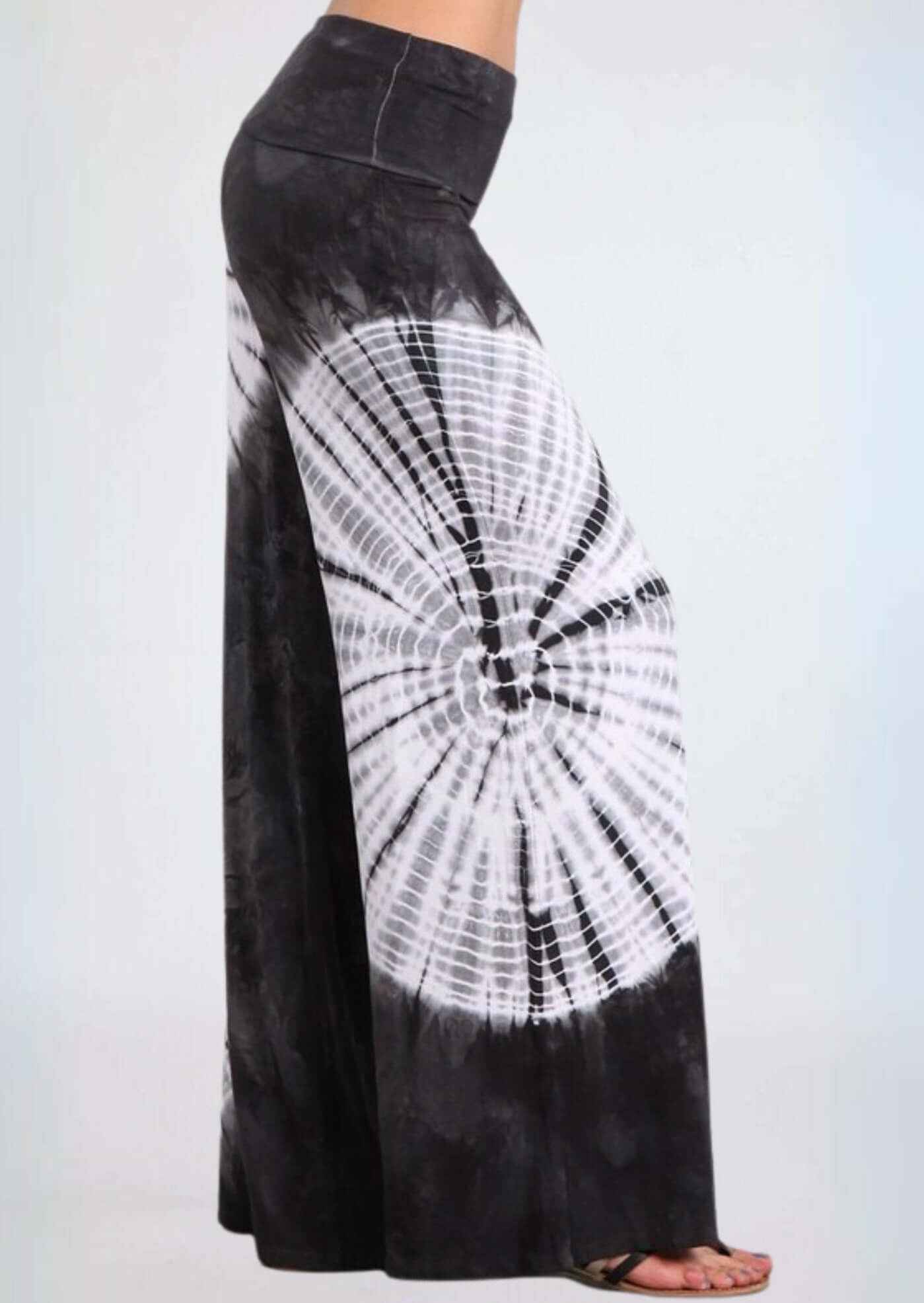 Groovy Grey Tie Dye Palazzo Pants - Stylish & Made in USA