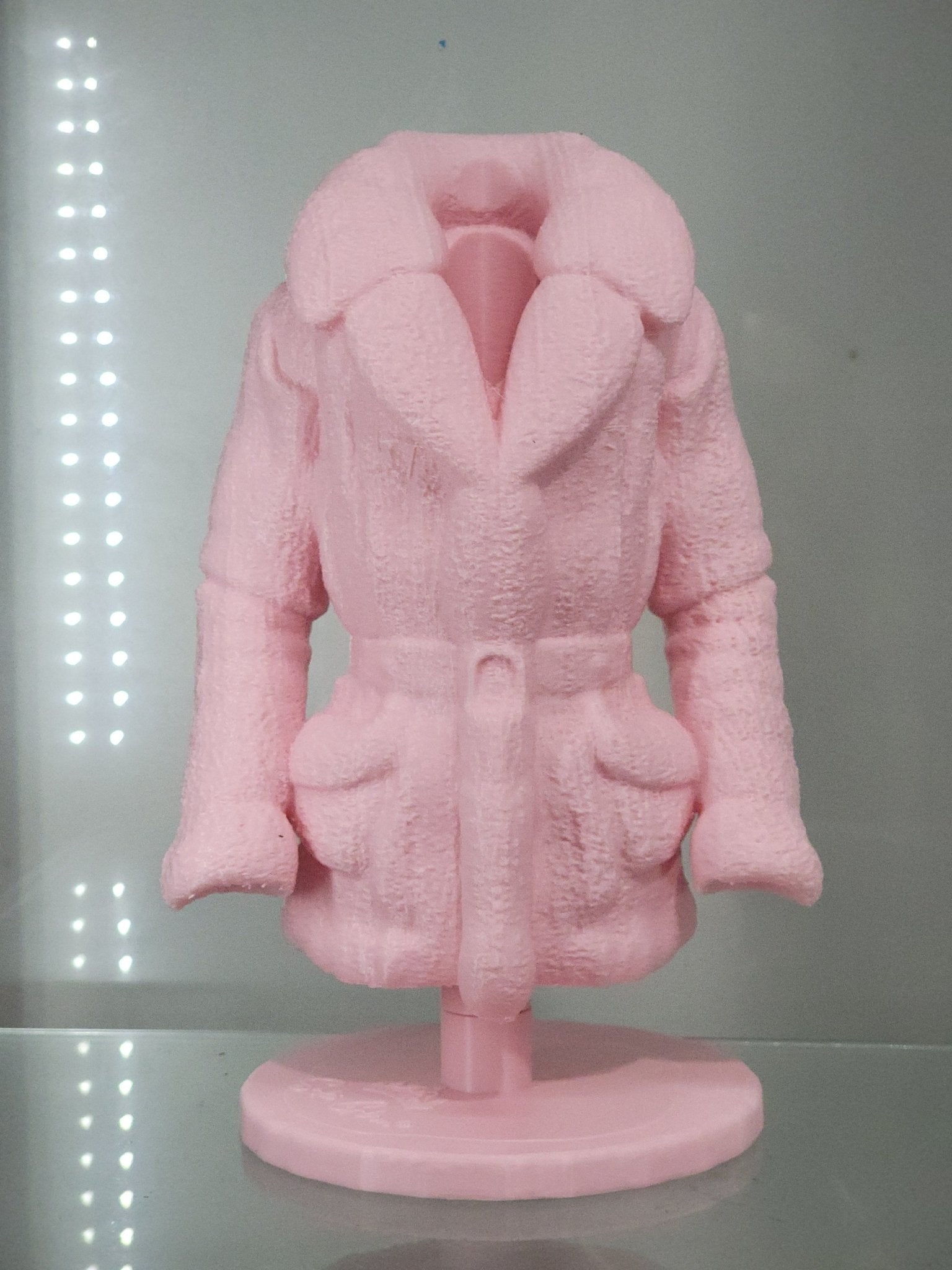 Cozy Pink Coat Makeup Brush Holder - Chic Vanity Organizer - RFE Marketing Ventures