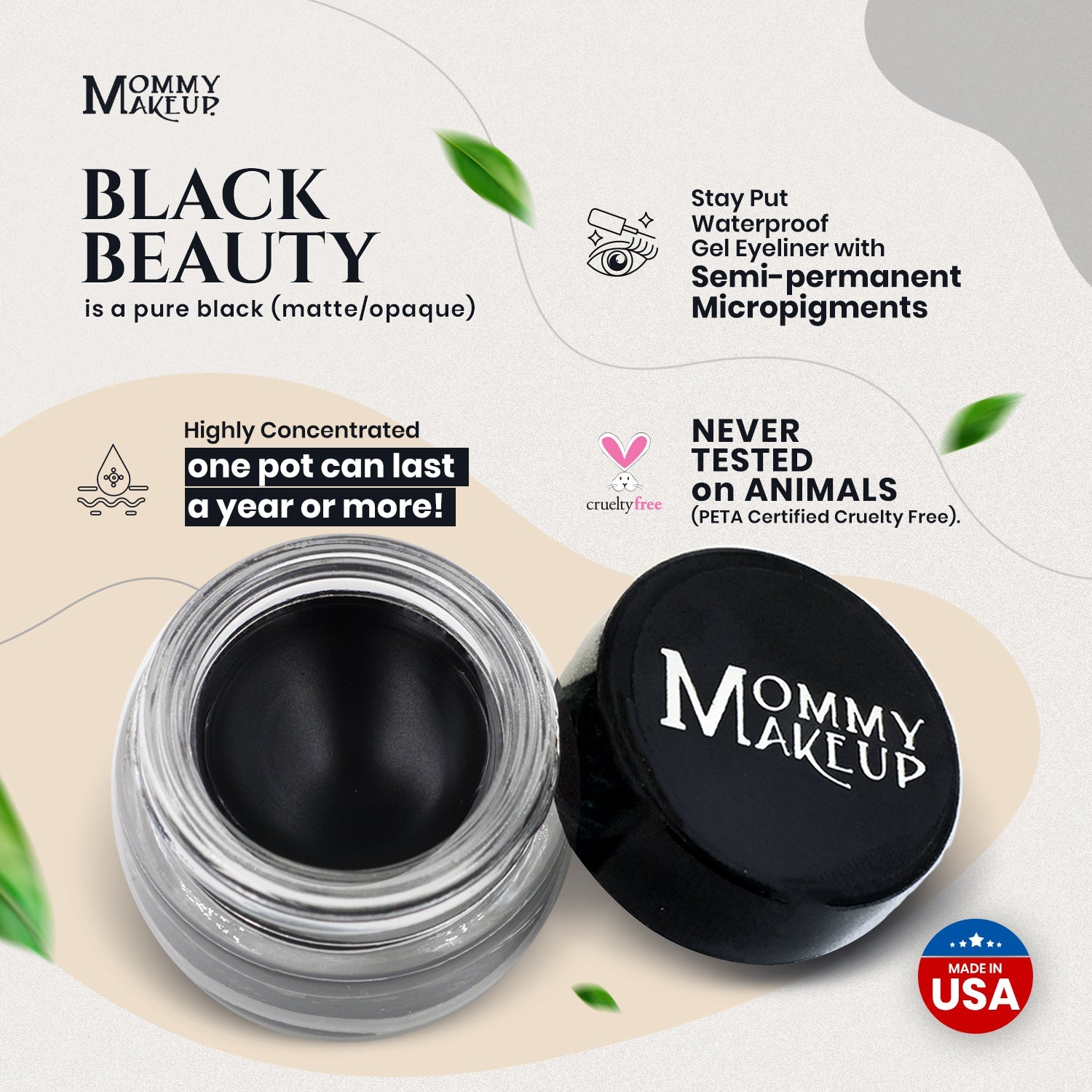 Black Beauty Stay Put Waterproof Gel Eyeliner w/ Micropigments - RFE Marketing Ventures