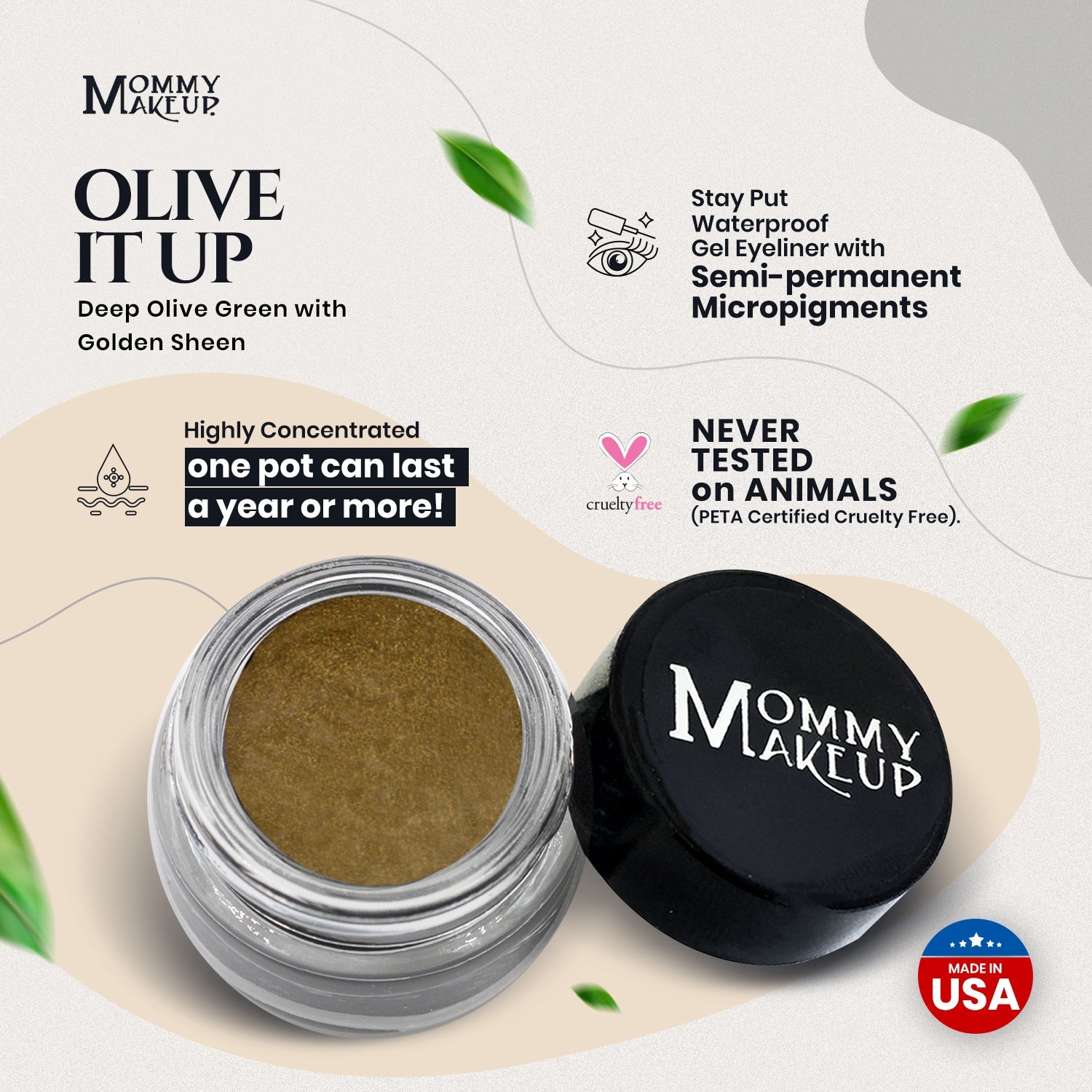 Olive It Up Stay Put Waterproof Gel Eyeliner w/ Micropigments - RFE Marketing Ventures