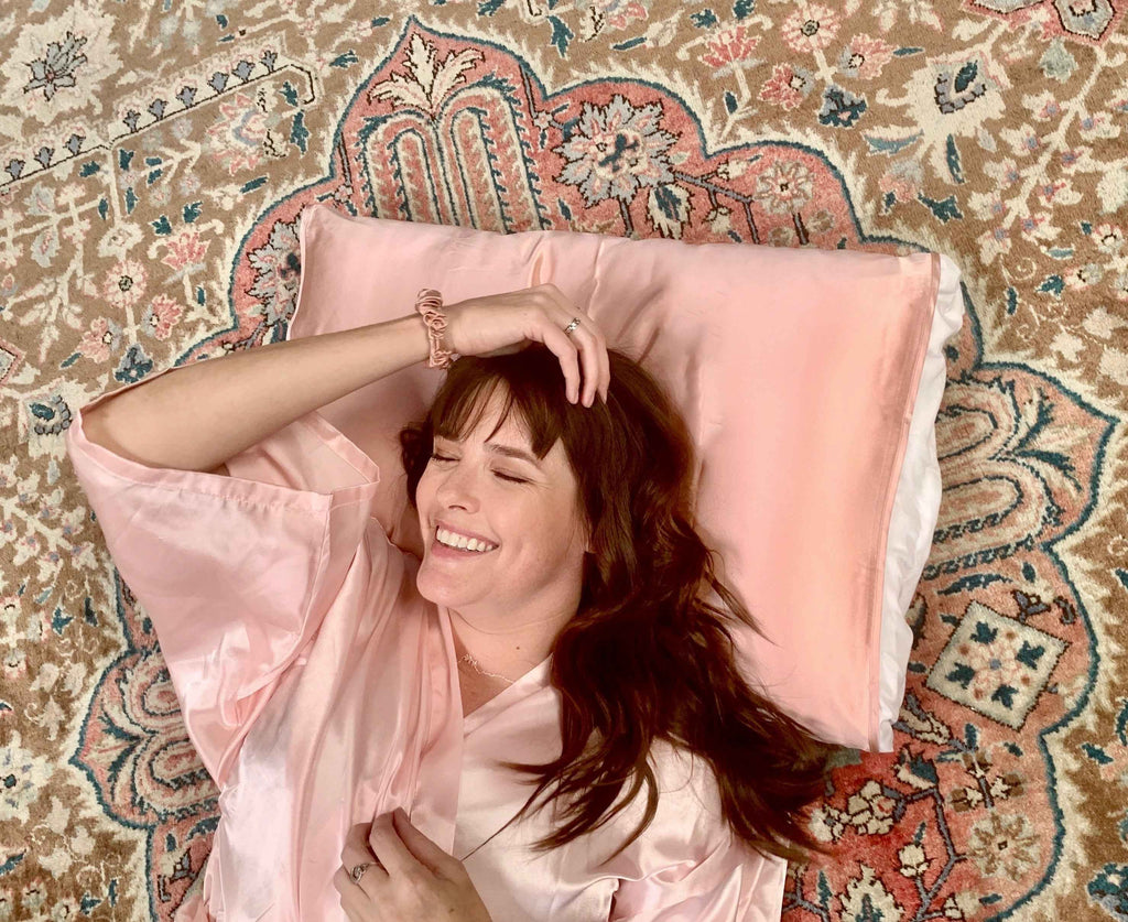 Dusty Pink Silk Pillow Sleeve for Luxurious Sleep and Comfort