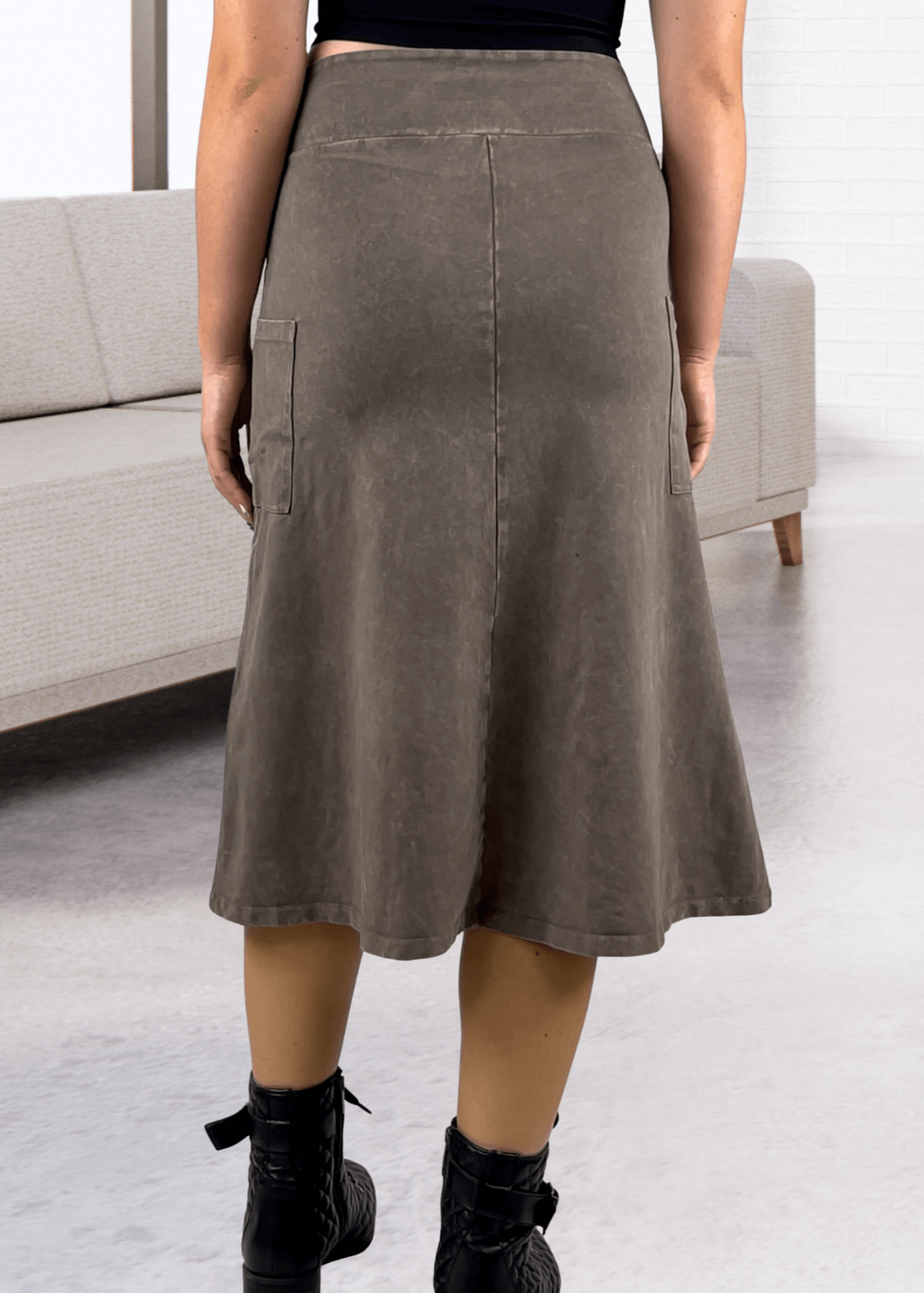 Alyssa Cotton Skirt Black Denim - Versatile Style for Every Occasion