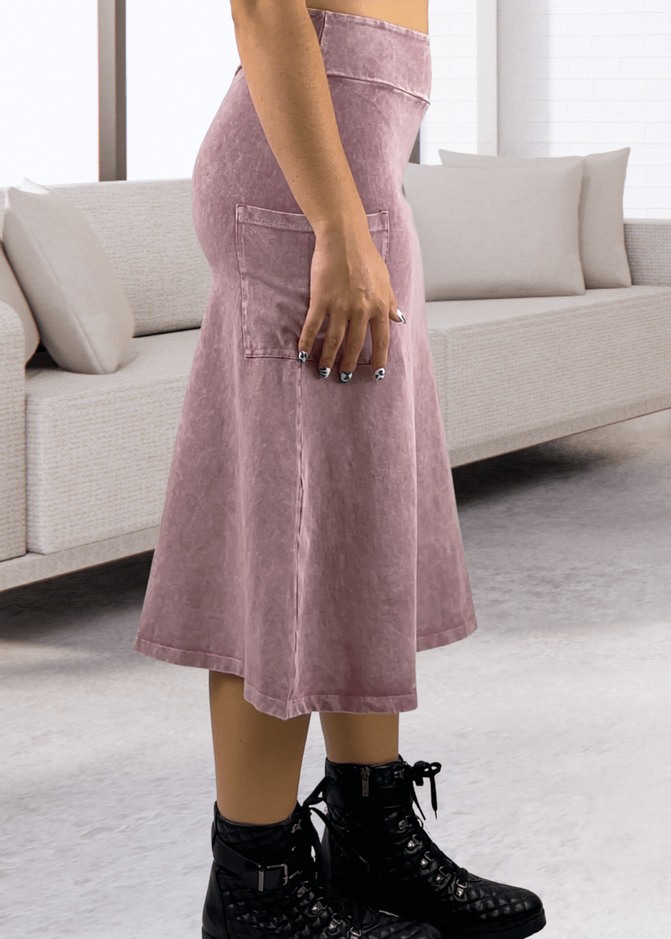 Alyssa Cotton Skirt Black Denim - Versatile Style for Every Occasion