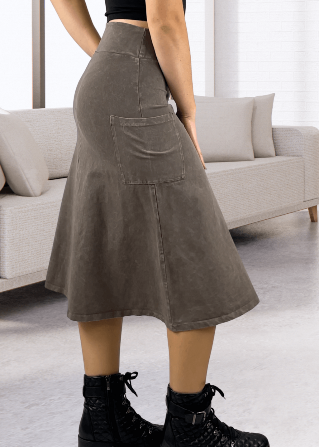 Alyssa Cotton Skirt Black Denim - Versatile Style for Every Occasion