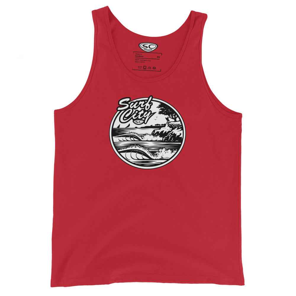 Santa Cruz Surf City Tank Top for Men - Surf Shop Design