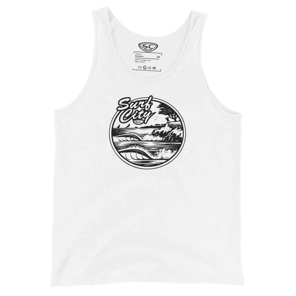 Santa Cruz Surf City Tank Top for Men - Surf Shop Design