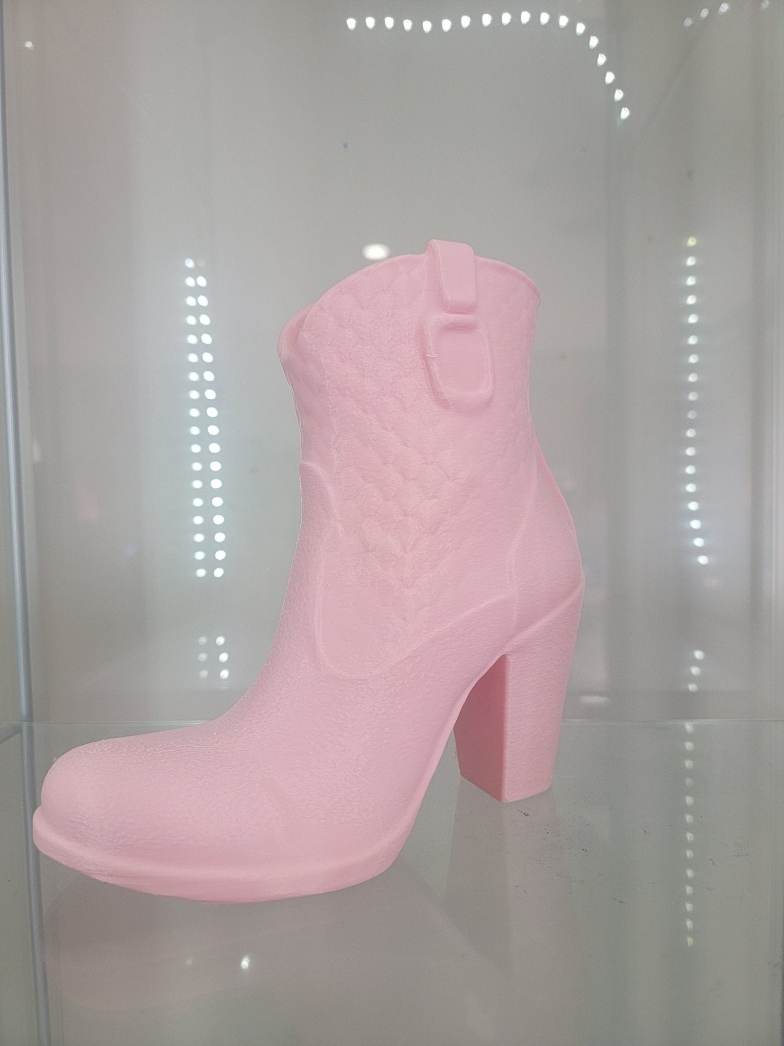 Pink Boot Makeup Brush Holder - Glamorous 3D-Printed Vanity Organizer - RFE Marketing Ventures
