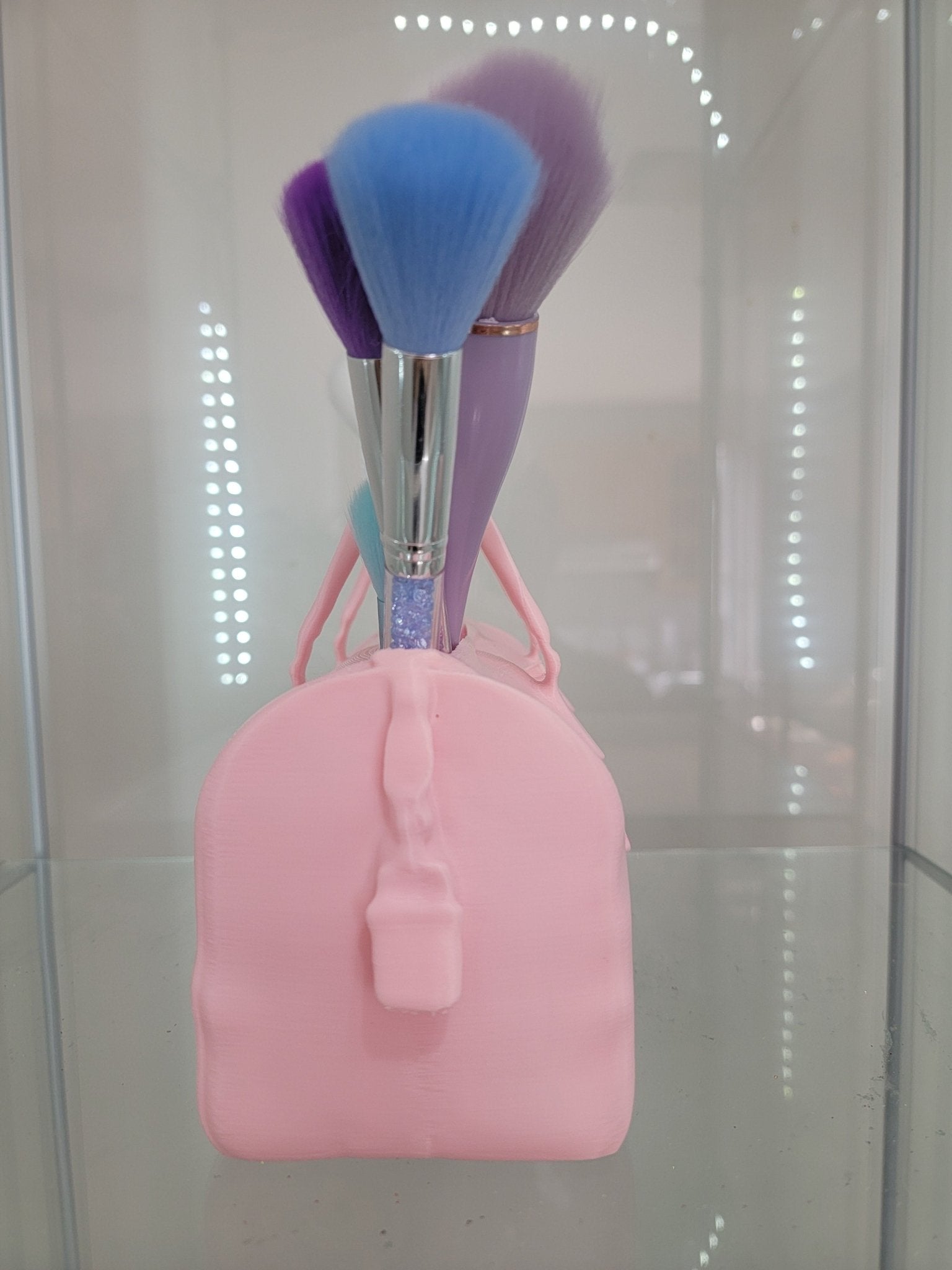 Pretty in Pink Duffel Bag Brush Holder - Ultimate Glam Organizer - RFE Marketing Ventures