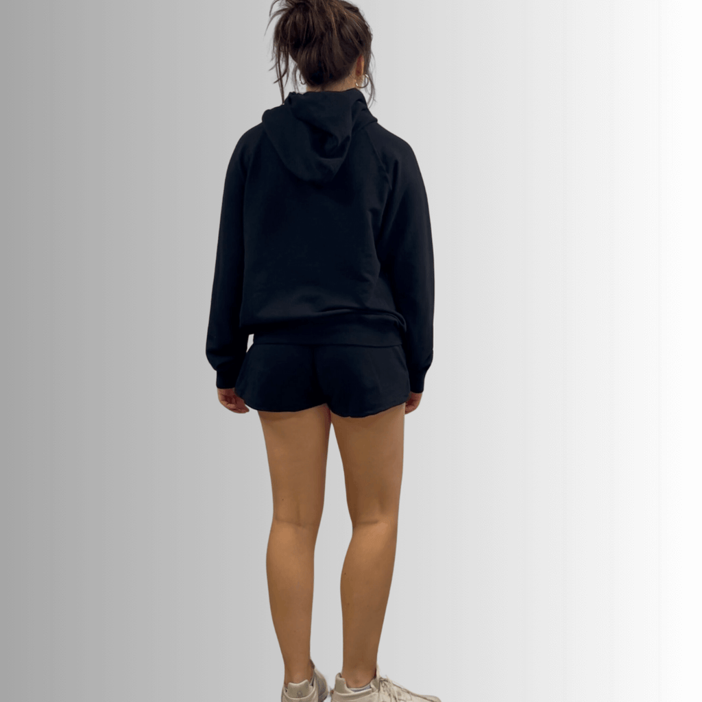 Annie All Cotton French Terry Shorts in Denim Blue - Stylish Comfort