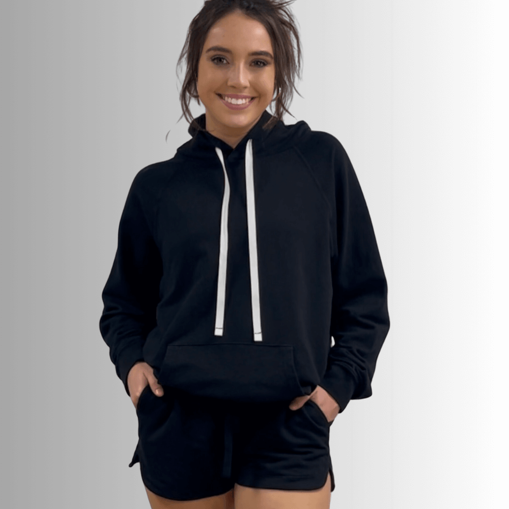 Annie All Cotton French Terry Shorts in Denim Blue - Stylish Comfort