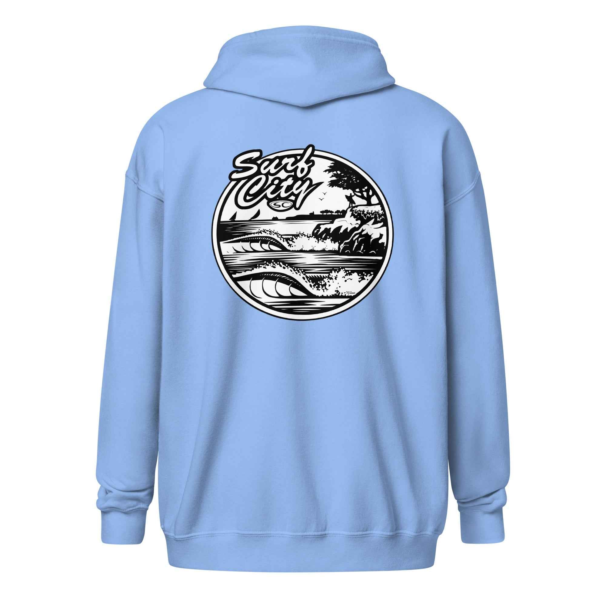 Santa Cruz Surf Hoodie - SC Surf City Men's Zip Hoodie for Ultimate Comfort and Style