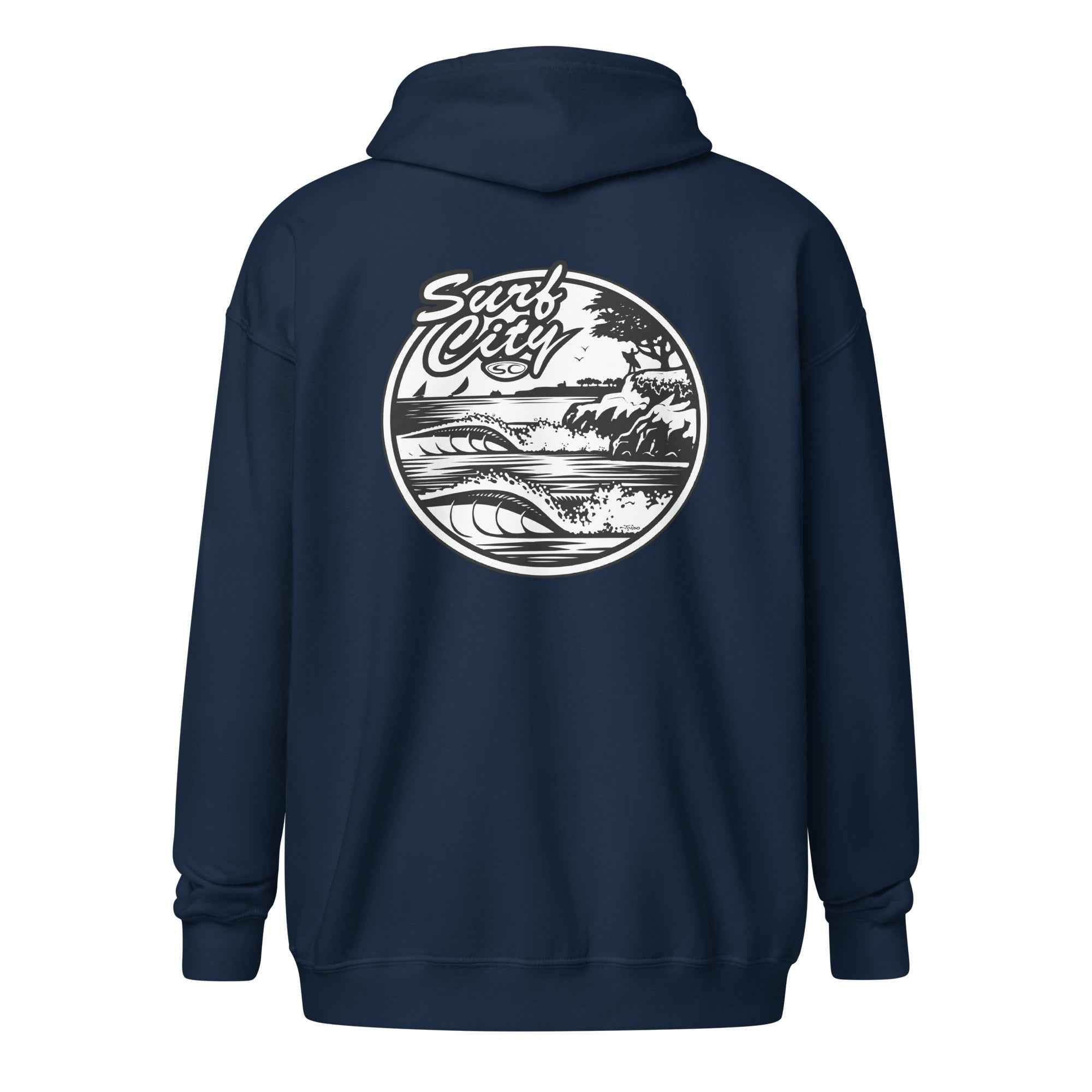 Santa Cruz Surf Hoodie - SC Surf City Men's Zip Hoodie for Ultimate Comfort and Style