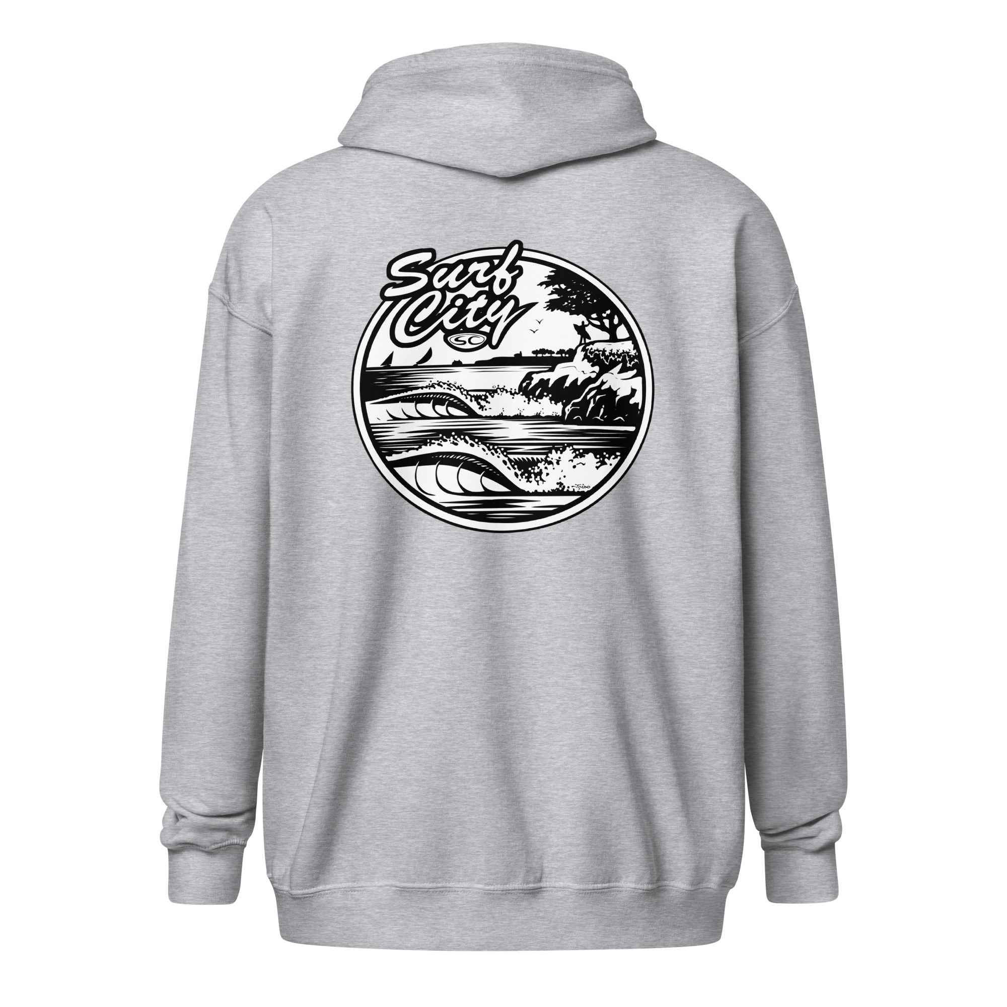 Santa Cruz Surf Hoodie - SC Surf City Men's Zip Hoodie for Ultimate Comfort and Style