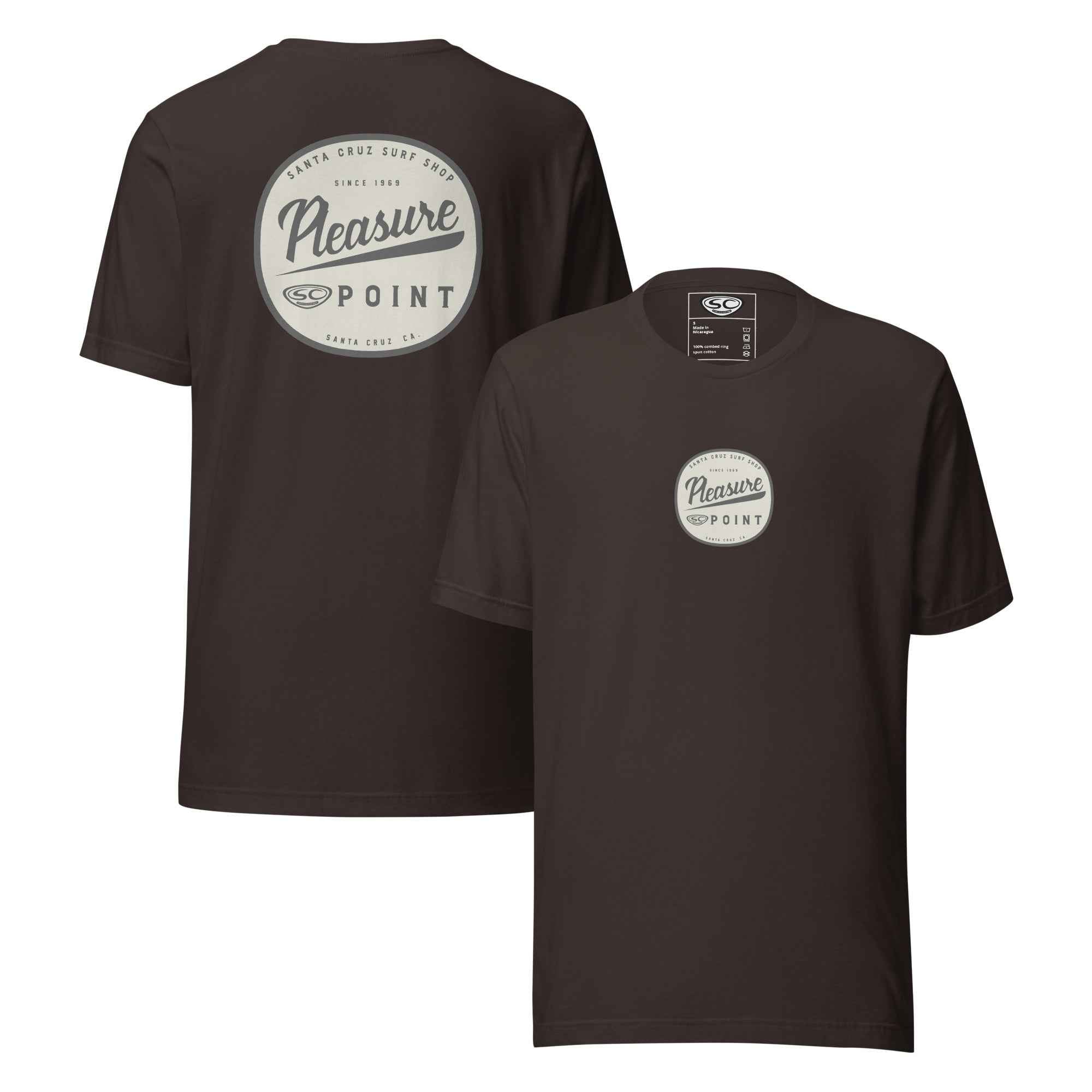 SC Pleasure Point Surf Shop T-Shirt for Surf Enthusiasts and Beach Lovers