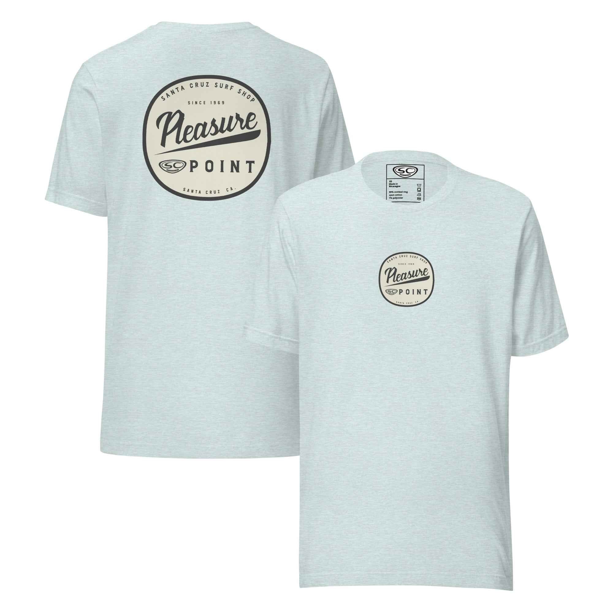 SC Pleasure Point Surf Shop T-Shirt for Surf Enthusiasts and Beach Lovers