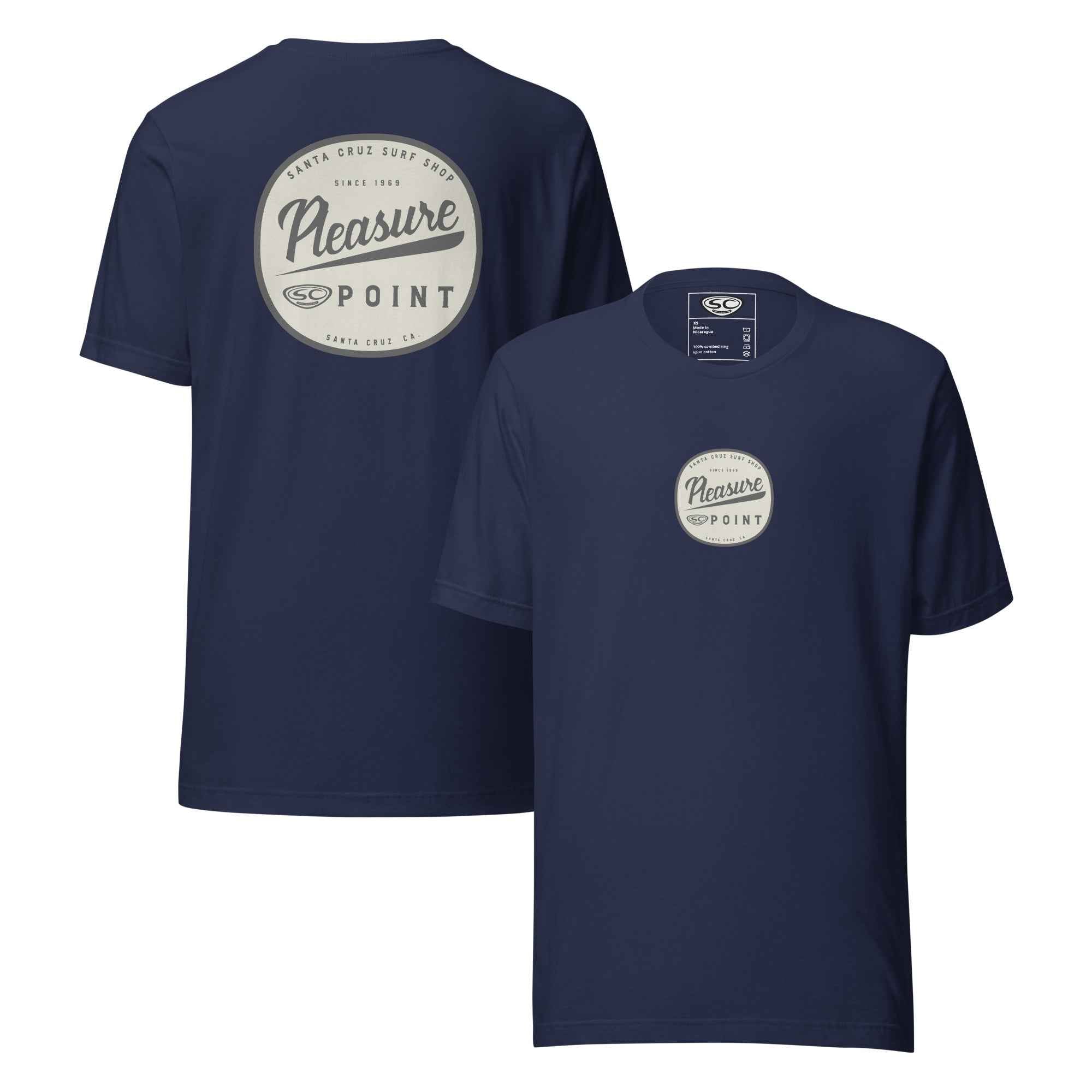SC Pleasure Point Surf Shop T-Shirt for Surf Enthusiasts and Beach Lovers