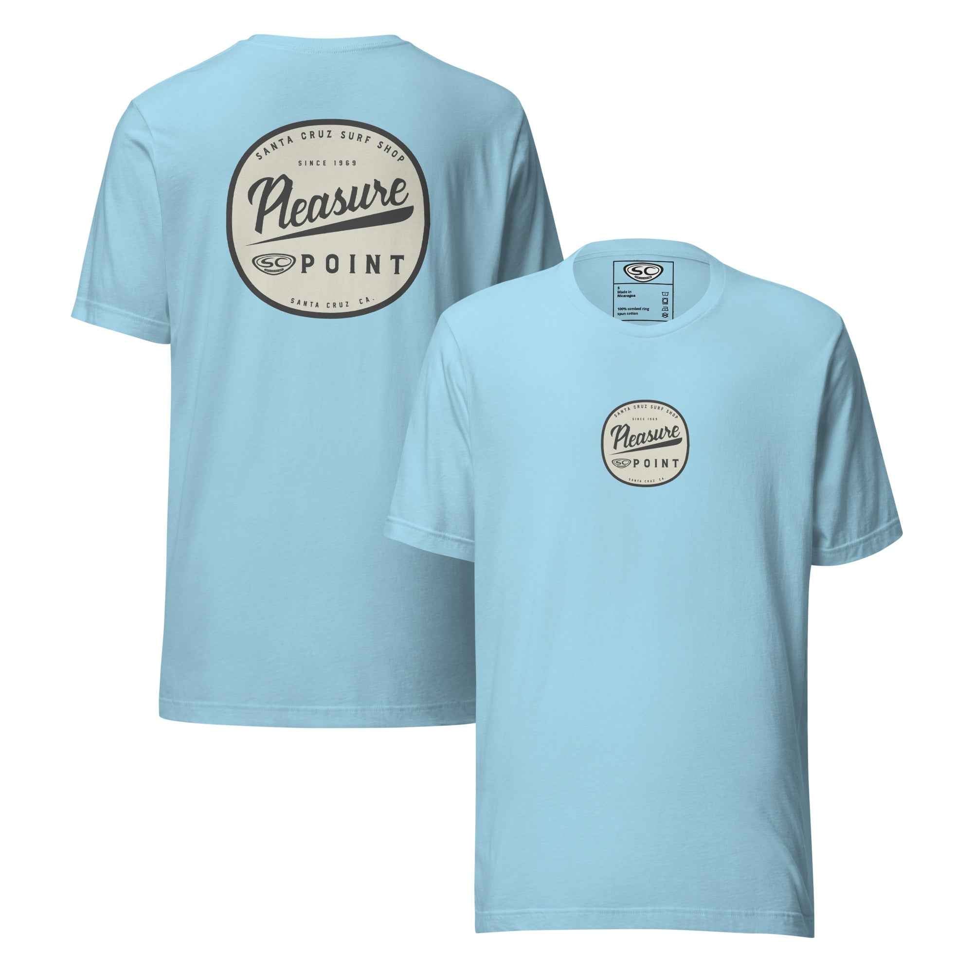 SC Pleasure Point Surf Shop T-Shirt for Surf Enthusiasts and Beach Lovers